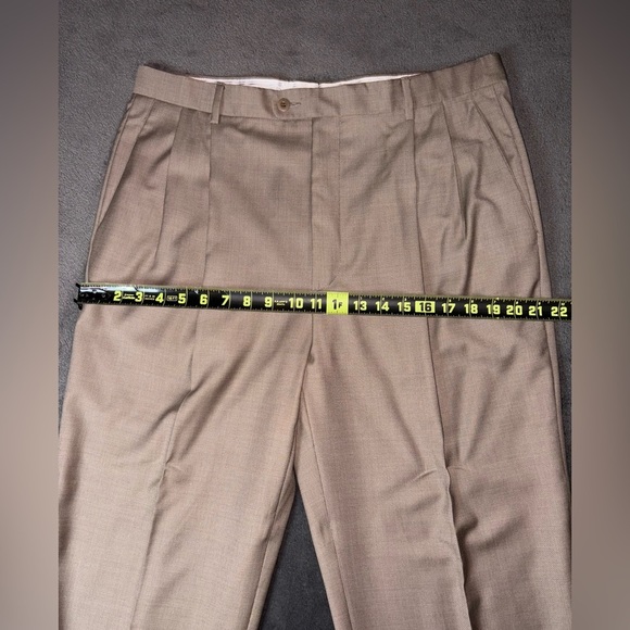 Nordstrom Zanella Size 36 Bennett Dark Khaki Wool Business Wedding Dress Pants - Picture 4 of 12
